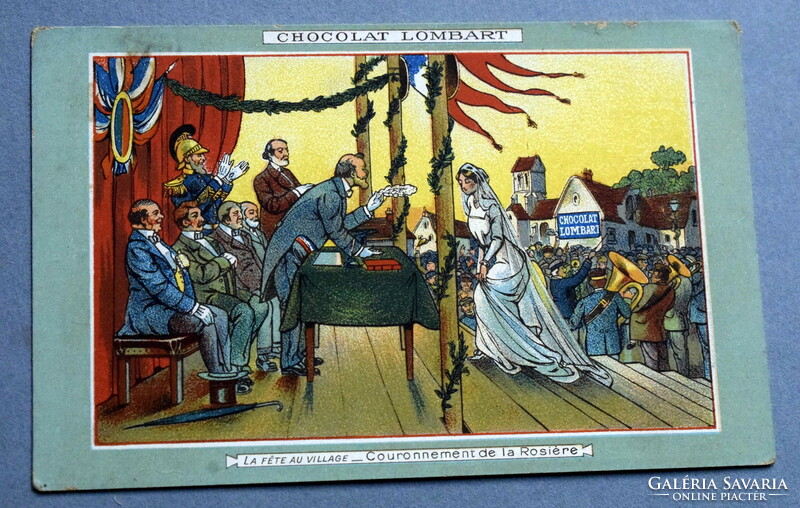 Antique litho advertising postcard - Lombard chocolate