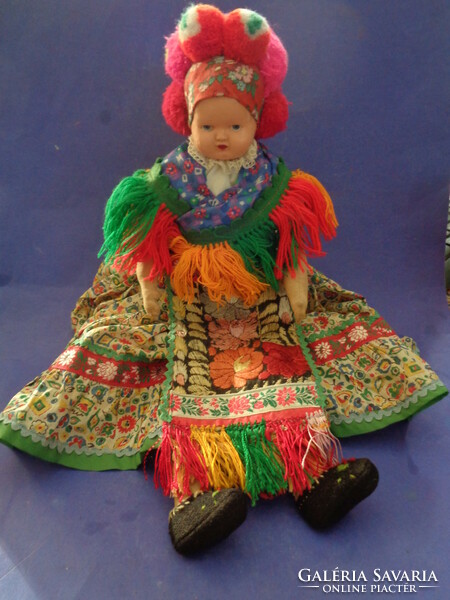 46 Cm matyó doll in folk costume 1950-60