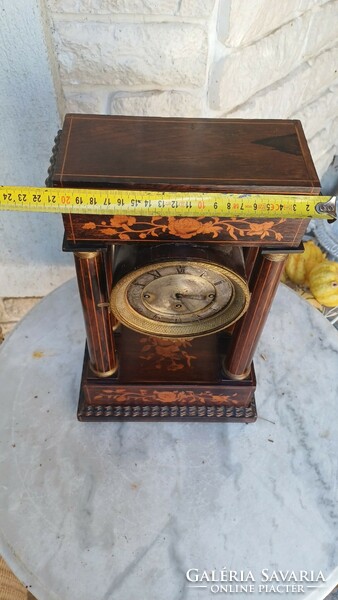 Antique Biedermeier inlaid table clock