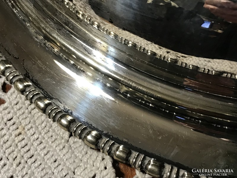 Antique, lavish, silver-plated, double-sided bowl with lid, for fried and garnished at the same time