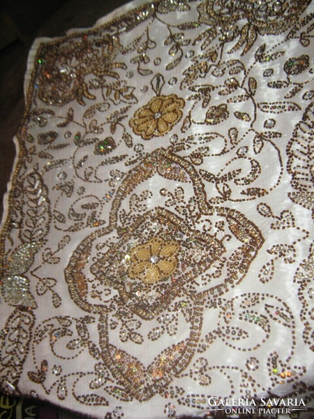 Beautiful floral tablecloth with beautiful pearl embroidery