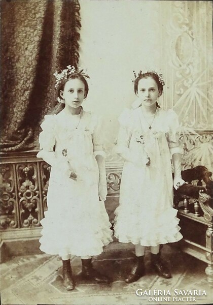 1P368 Pál badovinsky photographer: twin girl portrait xx. Beginning of the century