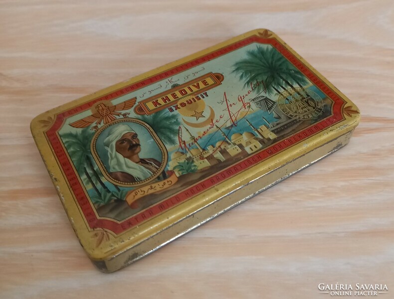 Anitk, retro cigarette/tobacco metal box - khedive exquisit