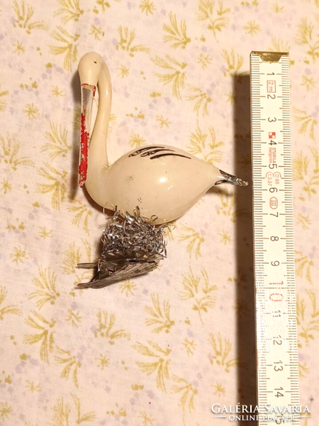 Old glass Christmas tree ornament stork