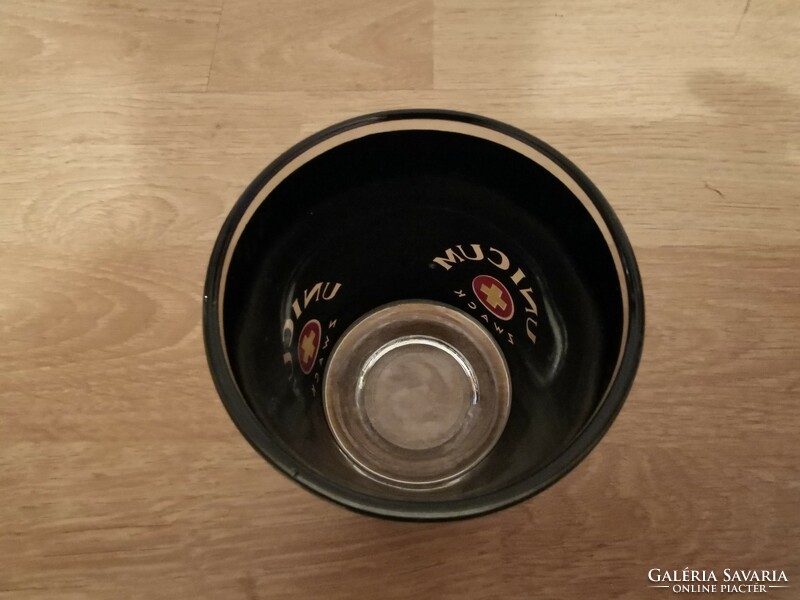 Unicum mécsestartó ajándék gyertyával | 8,5*7 cm | Henger alakú