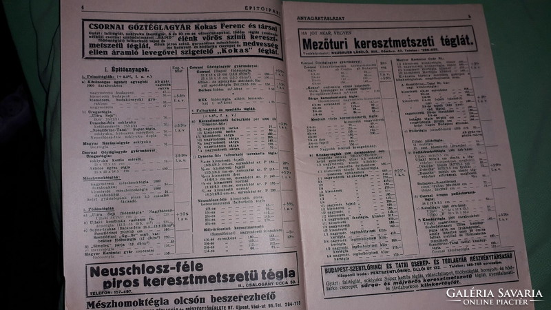 1940. April construction material table catalog with advertising pages as shown in the pictures