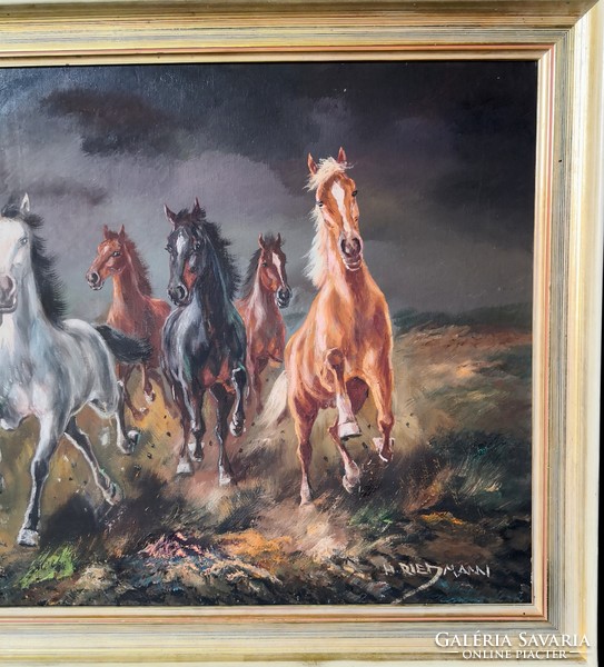 Fk/412 – hans riedmann – horses in the storm (pferde im stürm)