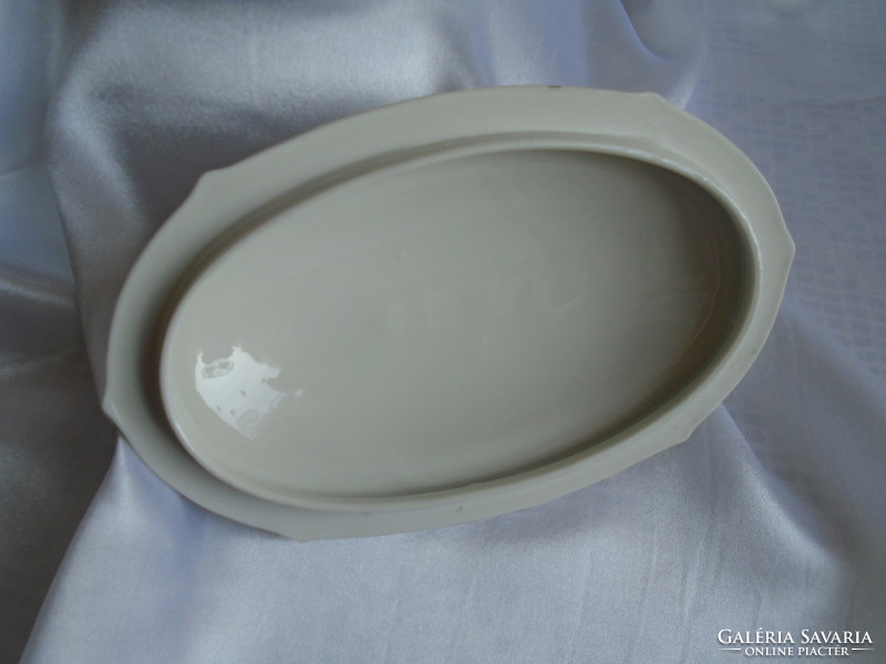 Antique German porcelain container with lid, centerpiece, serving tray, candy holder.