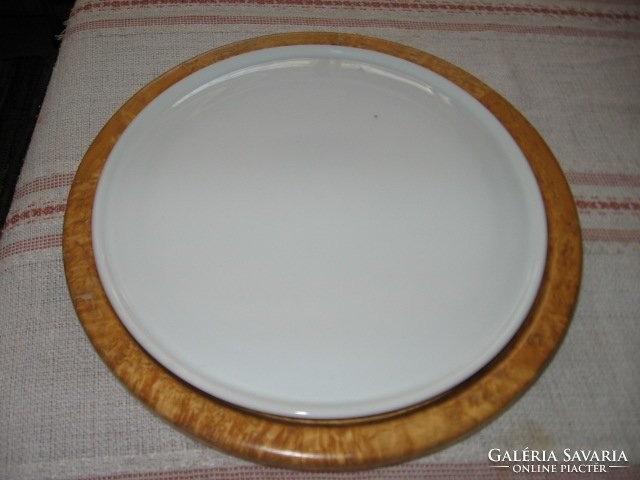 Antique 30 cm cake tray, cake and bowl wooden tray transmatic-gruppen helsingborg separate piece