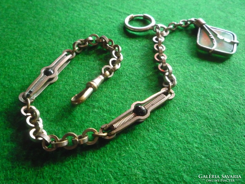 Art deco metal watch chain.