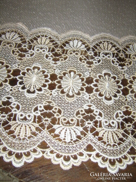 Dreamy huge vintage white wide lace panoramic curtain