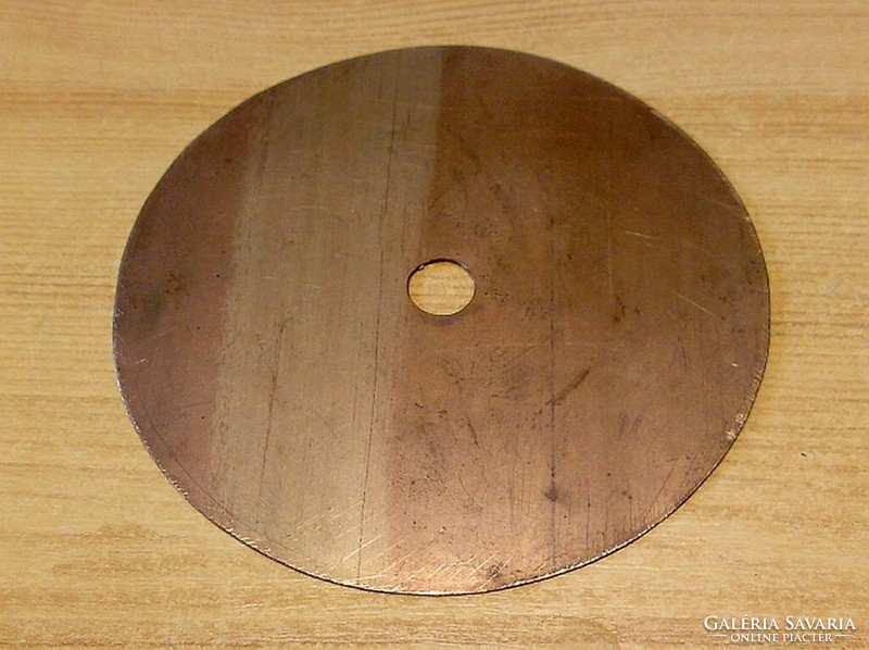 Clock face for old fireplace clocks, Roman indexes, stamped copper plate