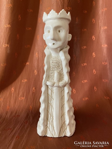 King palkó ceramic statue with candle holder option