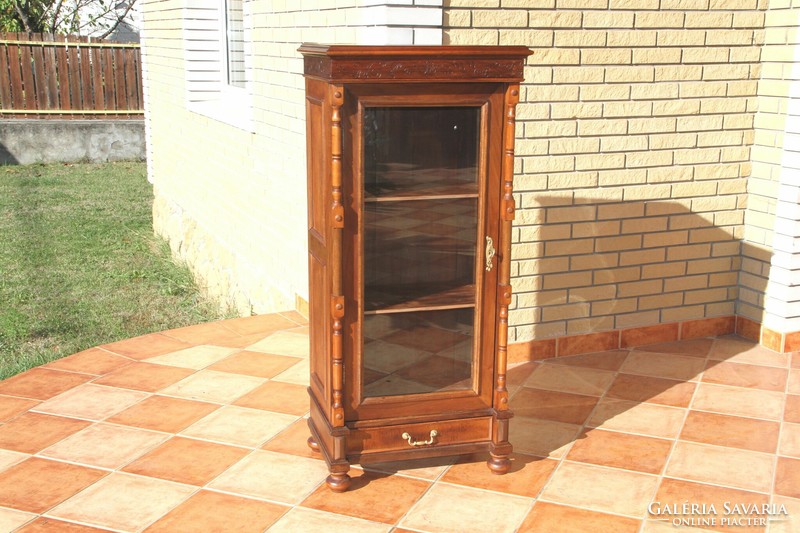 Old German antique display case, glass cabinet 2.