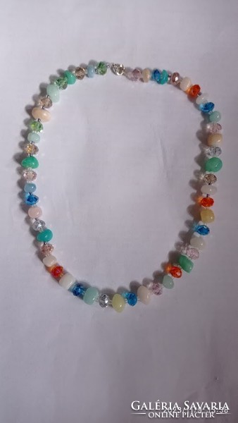 Colored berry glass - mineral necklace, elegant casual women's jewelry
