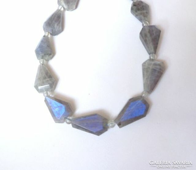 Labradorite triangle mineral necklace