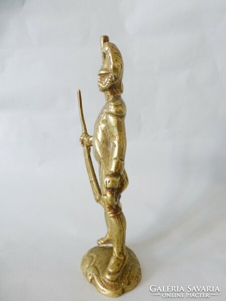 Antique solid bronze statue of Napoleonic Guardsman, old guard grenadier, 