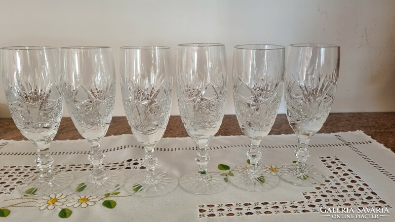 6 crystal champagne glasses 17 cm flawless