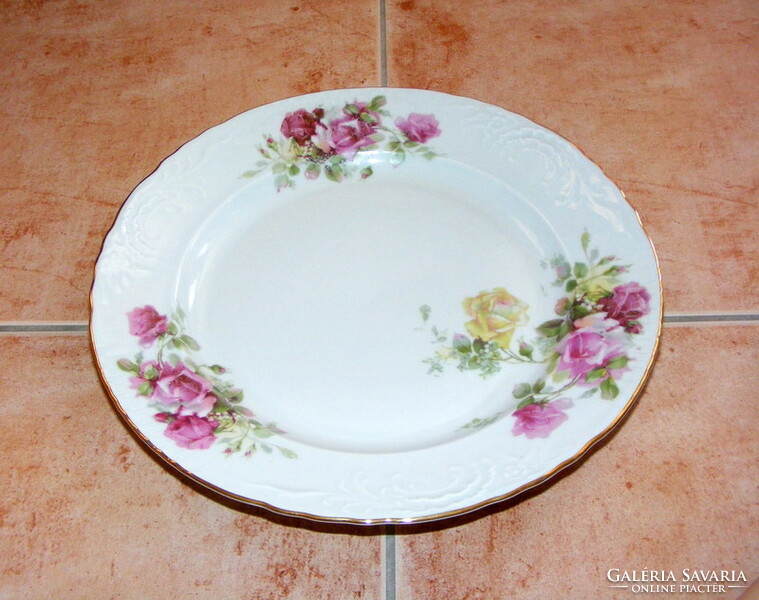 Régi rózsás porcelán tányér