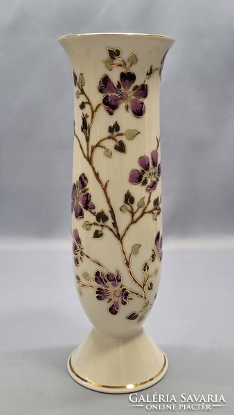 Zsolnay kézzel festett porcelán virágos váza