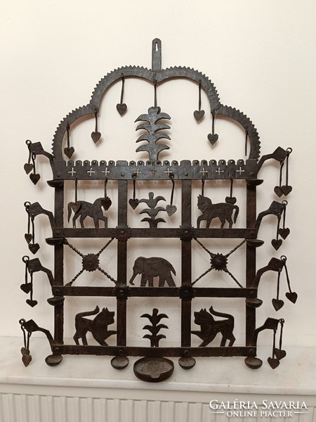 Antique Indian Hindu Wall Wrought Iron Candle Holder Hinduism 382 8104