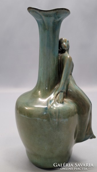 Zsolnay art nouveau eozin vase in the shape of a woman