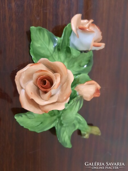 Herend porcelain rose bouquet, rose wall decoration 1st Class.