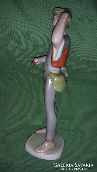 Antique hand-painted drasche - Goose Matyi porcelain figure 19 cm according to the pictures