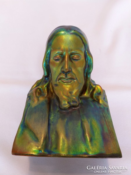 1920 Years, antique Zsolnay Eosin bust of Jesus