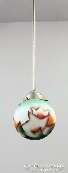 Art deco mennyezeti lámpa színes üvegburával