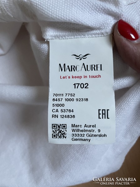 “Marc Aurel” dúsan hímzett csinos fehér blúz, felső 38- as méret