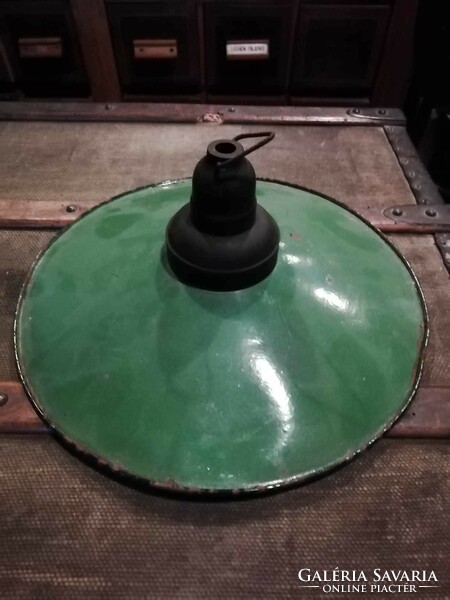 Old lamps with enamel plates, with sockets, kitchen-industrial use, folk style, early 20th century