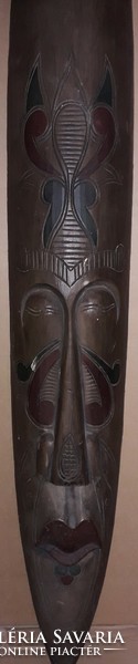 Old wood carved beautiful Polynesian islands wall sculpture mask/cult shield 102 cm as shown in pictures