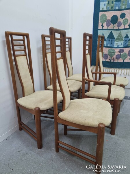 6-piece Danish Boltinge design teak dining chair set around 1960, 5 chairs + 1 armchair