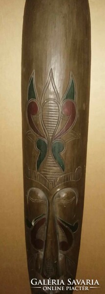 Old wood carved beautiful Polynesian islands wall sculpture mask/cult shield 102 cm as shown in pictures