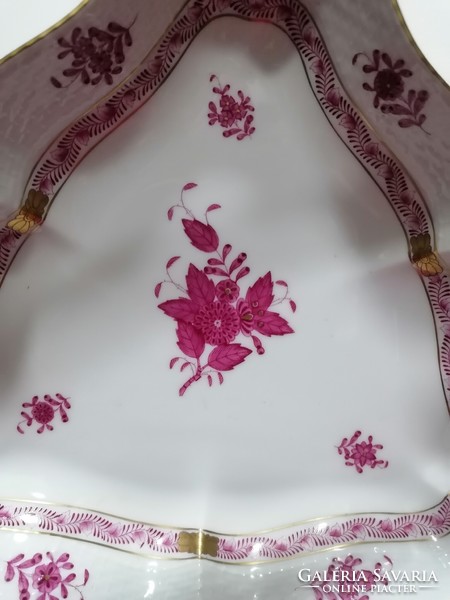 Herend purple appony pattern triangular bowl - offering
