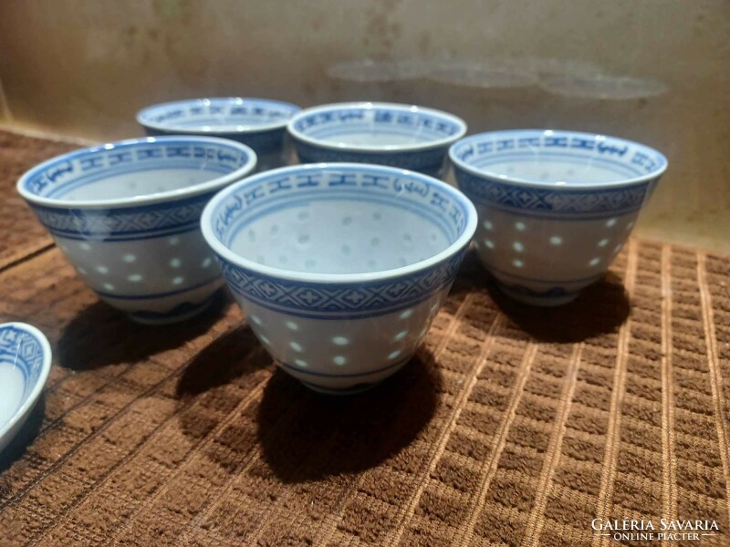 Chinese rice grain sake (sake) glasses 5 pcs and 5 teaspoons