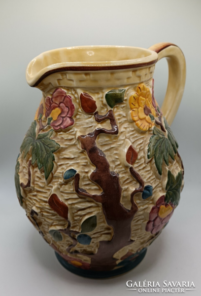 Indian tree ceramic pitcher