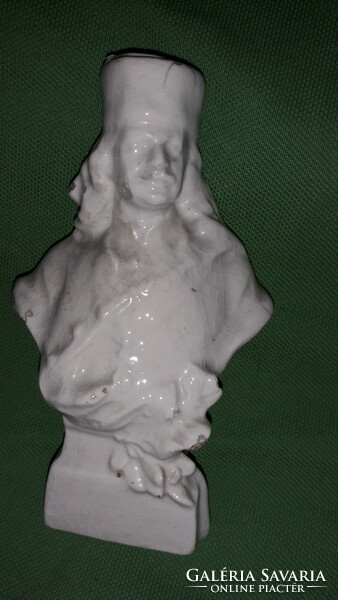 Antique stamped Hóllóház porcelain ii. Rákóczi ferenc-kassa porcelain bust rare 14 cm according to the pictures