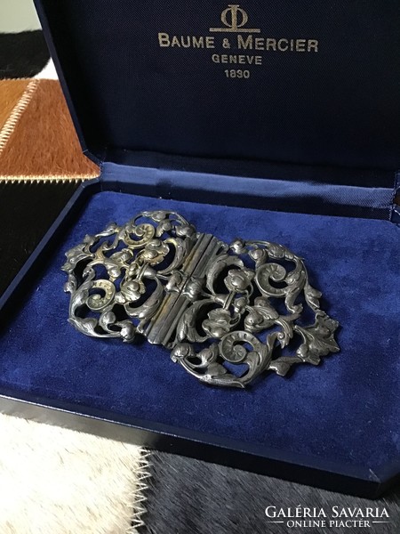 Antique German Art Nouveau silver belt buckle designed by theodor schallmayer