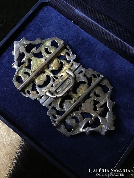 Antik német Theodor Schallmayer által tervezett szecessziós ezüst övcsat
