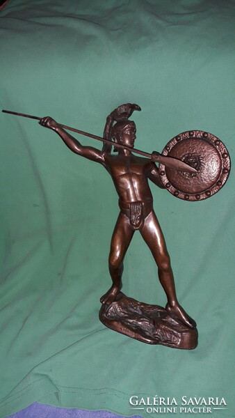 Antique beautiful bronzed Greek Hoplite King Leonidas statue according to the pictures