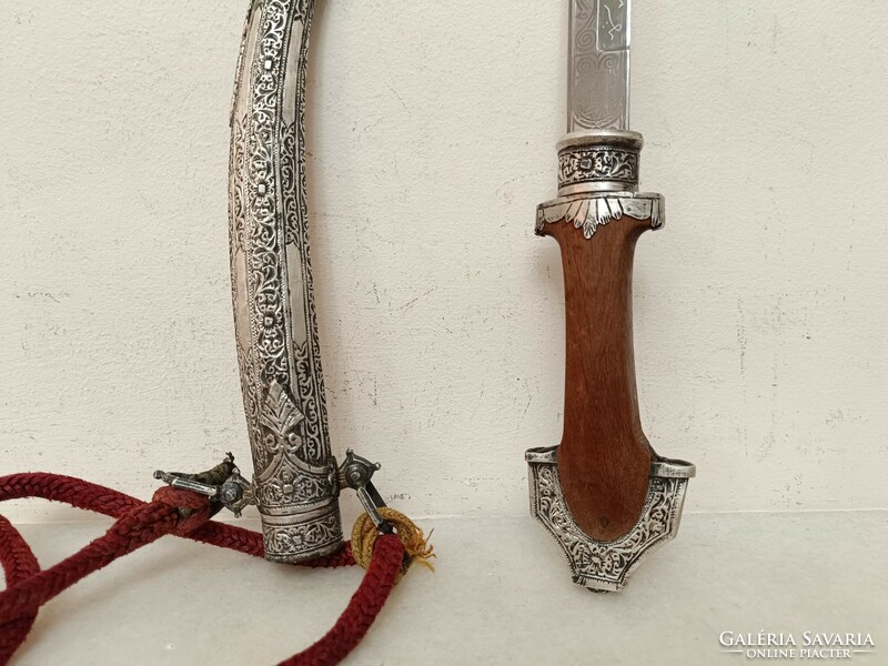 Antik Jambiya arab perzsa Szíria Marokkó berber tőr ezüst tokos kés fegyver 391 8092