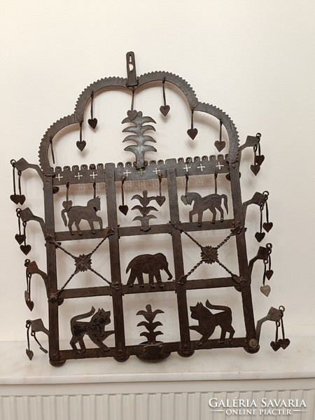 Antique Indian Hindu Wall Wrought Iron Candle Holder Hinduism 382 8104