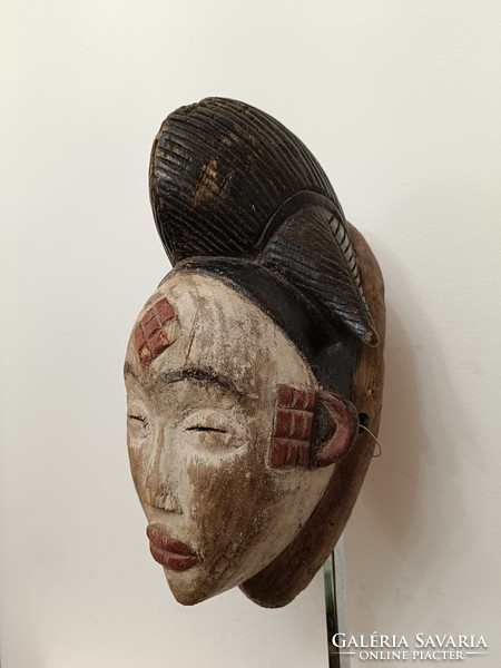 Antique African patinated wooden mask Punu ethnic group grain African mask 288 dob3 8002