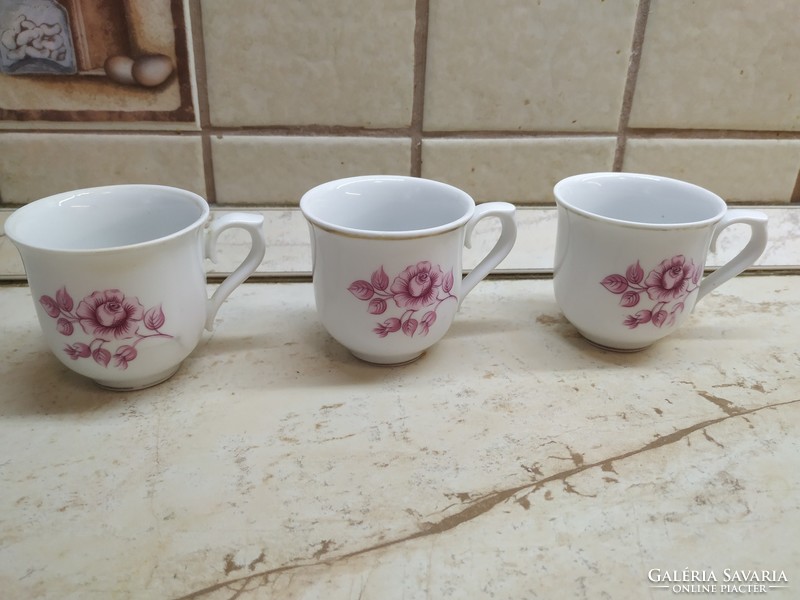 3 pieces of Hollóháza porcelain coffee cups for sale!