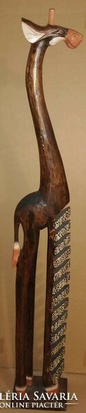 Beautiful imposing wooden carved giant African giraffe statue book / plate shelf 152 cm as shown in pictures