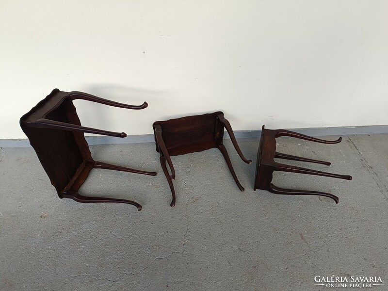 Antik 3 darab összetolható kis asztal fa asztalsor 553 8153