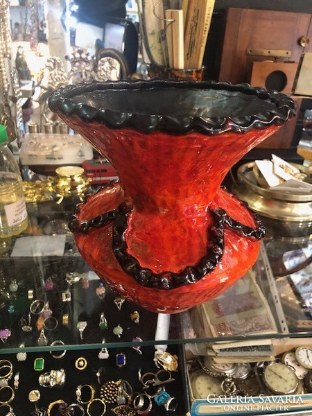 Mihály Béla keramikus vázája, 22 cm-es cm-es magasságú, ritkaság