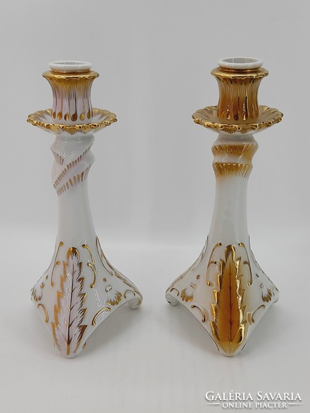 Pair of baroque candle holders from Hollóháza, 2 in one